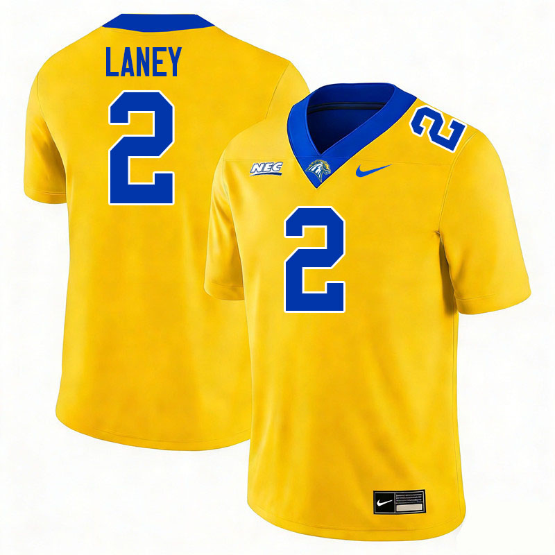 New Haven Chargers #2 Zaon Laney College Football Jerseys,Uniforms Stitched-Gold